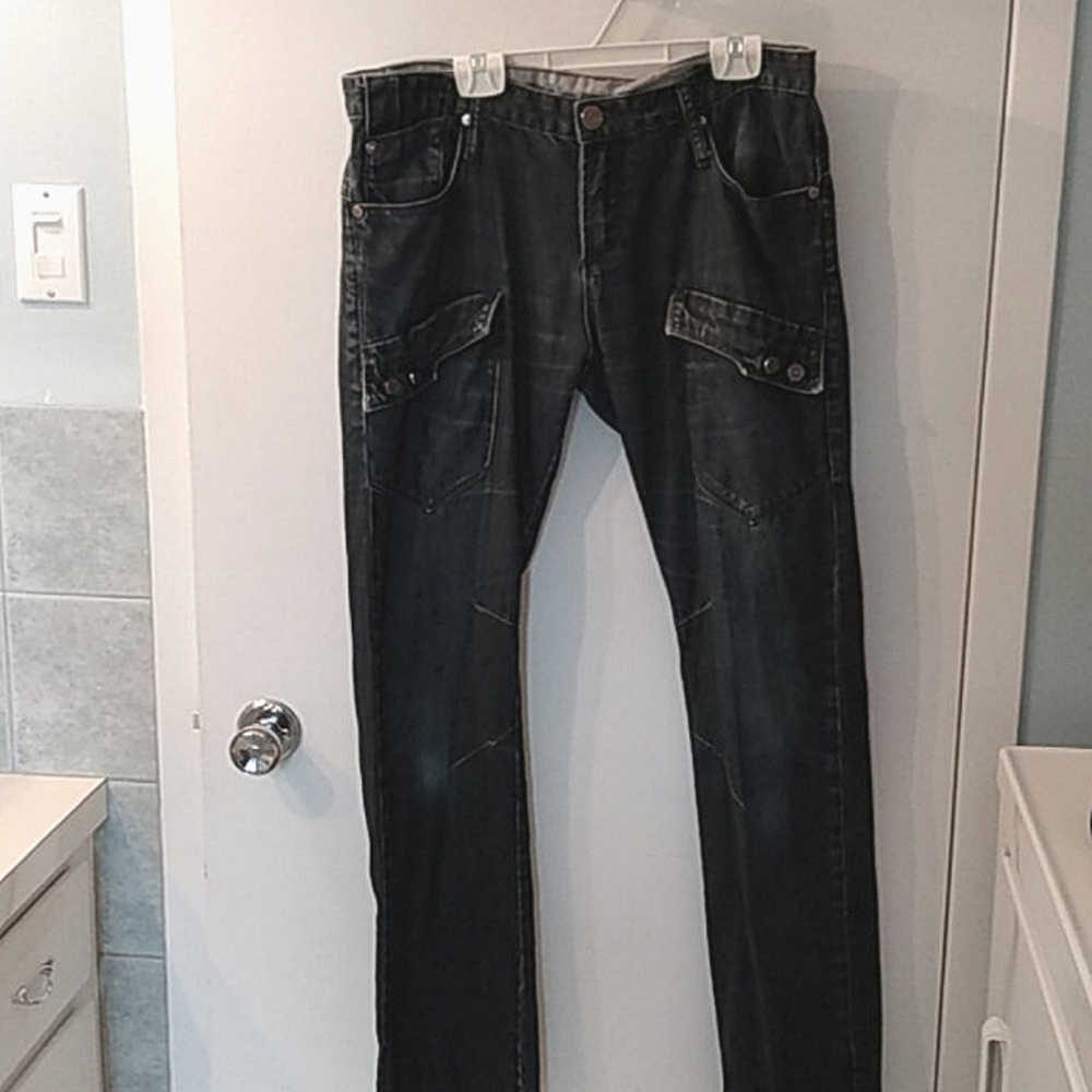 Parasuco moto jeans embellished pockets 34…